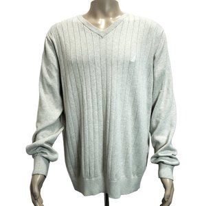 Nautica Mens 100% Cotton Sweater Argyle Vneck  Size Extra Large Beige